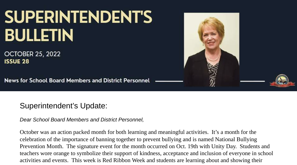  Superintendent's Bulletin